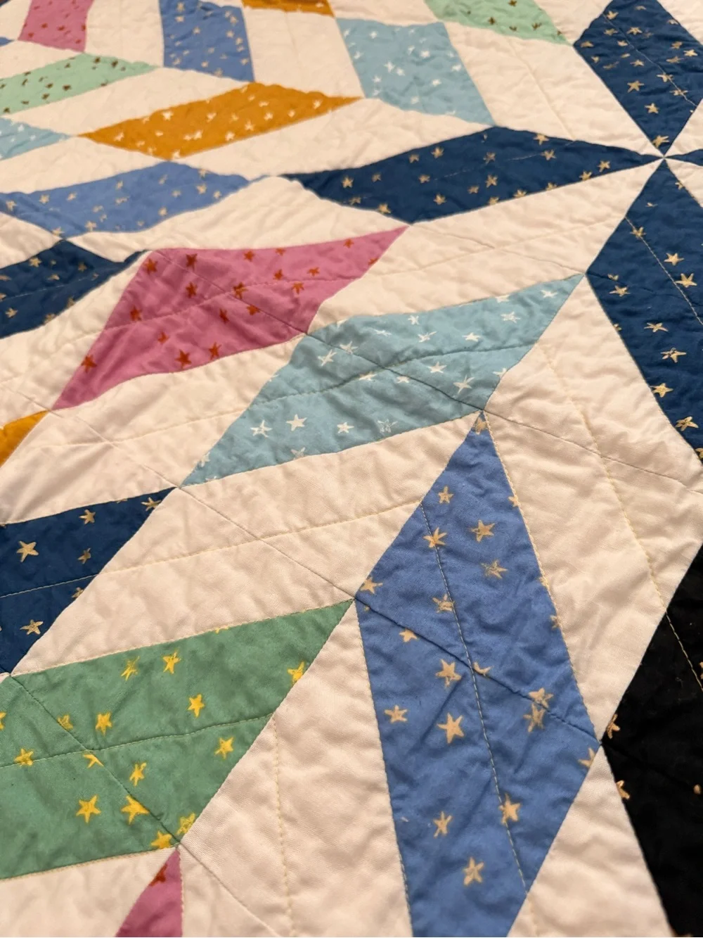 New Handmade Modern Baby Quilt - Ruby Star Society & Kona Cotton